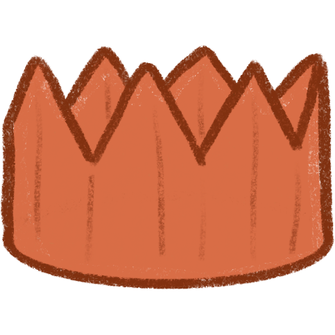  an orange crown made of paper